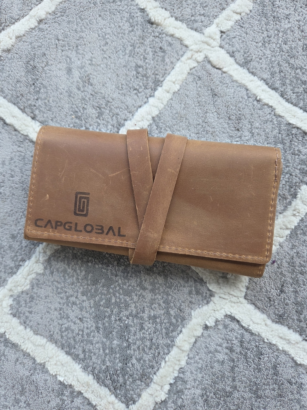 Capglobal Brown Leather Travel Wallet Wrap